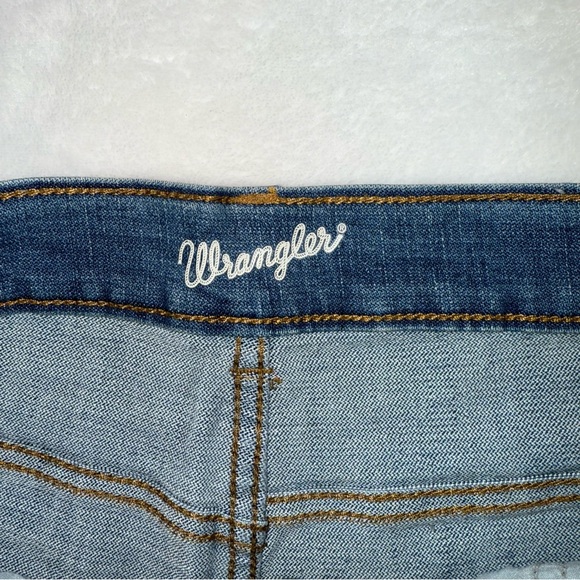 Texas Longhorns Wrangler Denim Blue Jean Cutoff Distressed Shorts Women's Sz 11 - Picture 3 of 11